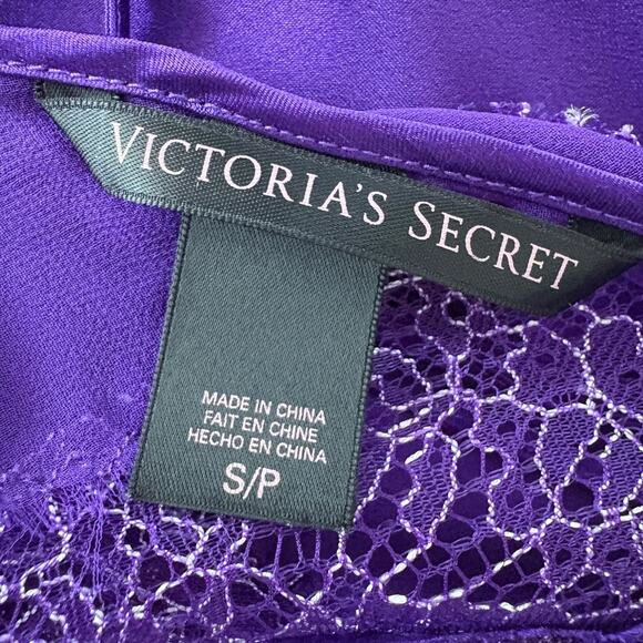 Victoria’s Secret Purple Satin Lace Chemise Slip Lingerie Nightgown Y2K Style S - Picture 7 of 9